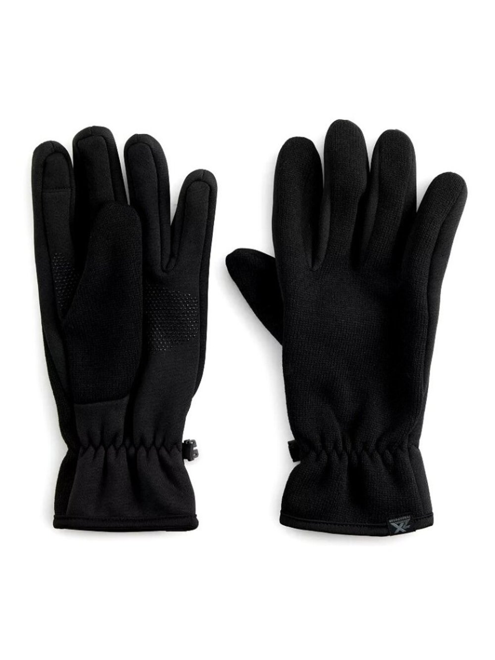 ZeroXposur Mens Black Sweater Fleece Gloves L-XL Touchscreen Gripper D85910 NEW